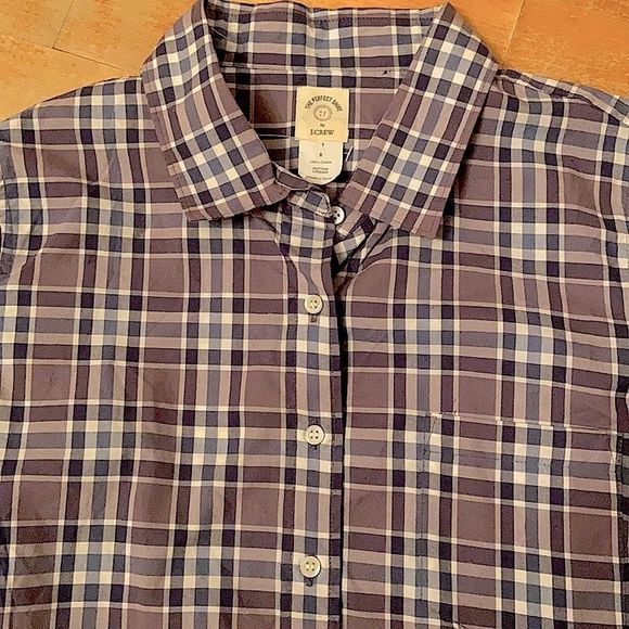 J. CREW The Perfect Shirt Purple Plaid Button Down Shirt - Picture 5 of 10